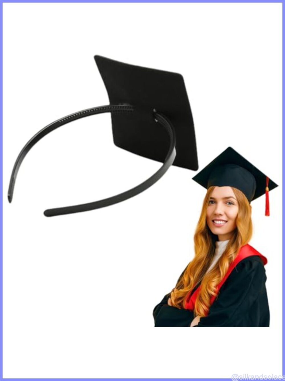 Graduation Cap Headband Insert Adjustable Secure Hairstyle Anti-Fall